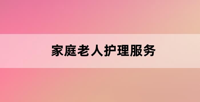 老人和病人家庭护理机构
