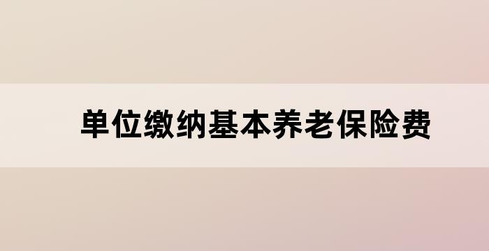 企业养老保险个人缴费和单位缴费