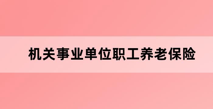机关事业单位职工基本养老保险