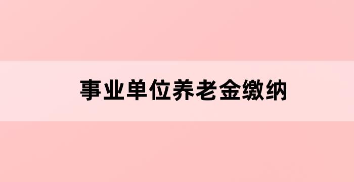 事业单位职工基本养老保险
