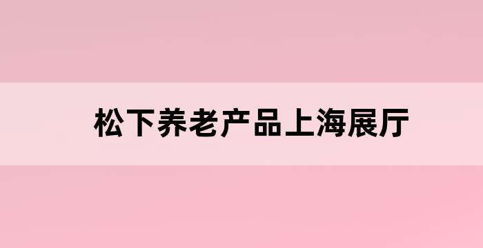 日本松下养老服务产业