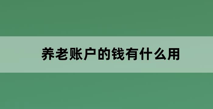 养老账户钱怎么用