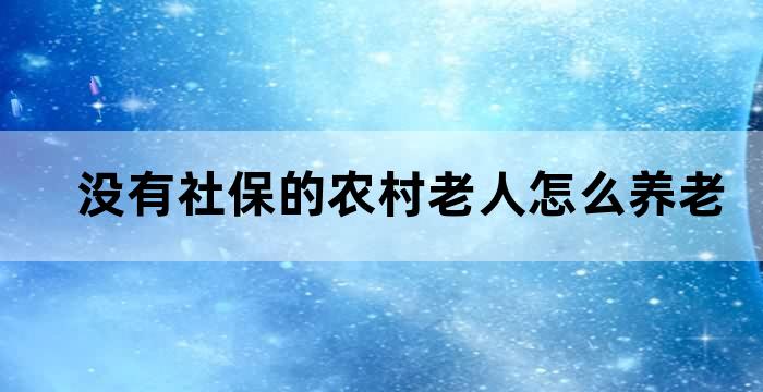 农村没买养老保险老年人养老问题