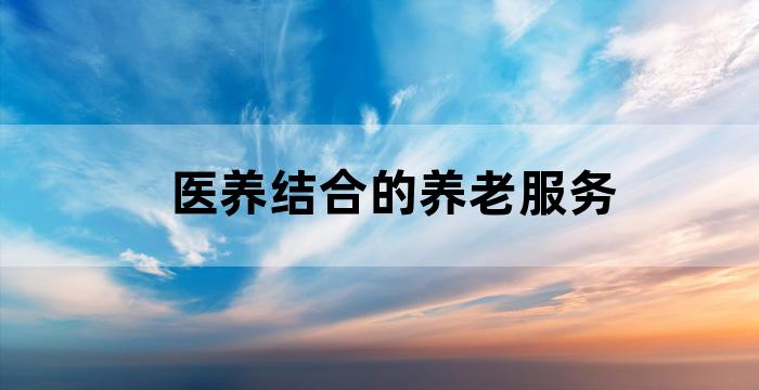 老年健康与医养结合服务
