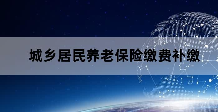 城乡居民养老保险缴费补缴