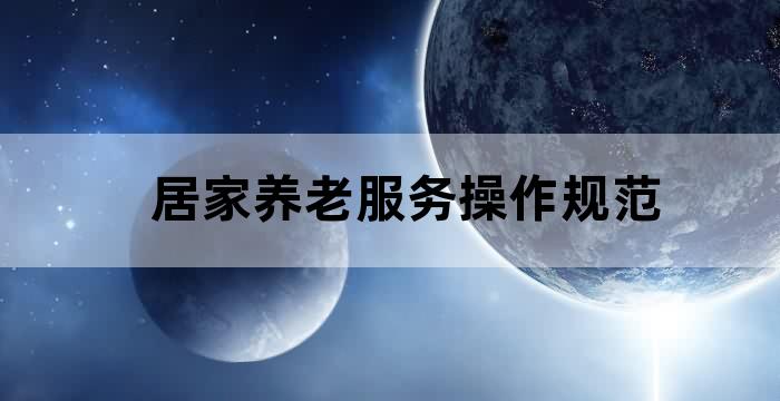 居家养老者的支持性服务