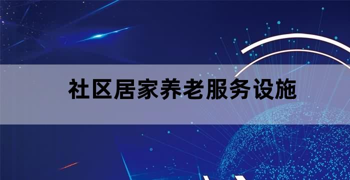 为社区提供养老服务的机构