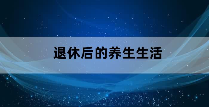 退休老年人的生活