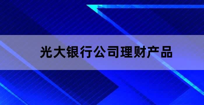 目前光大银行理财产品