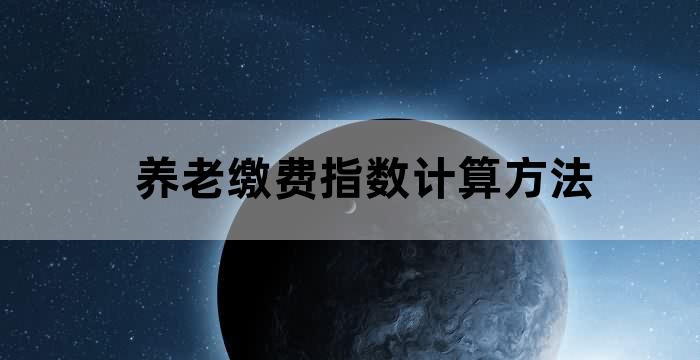 养老缴费指数计算方法