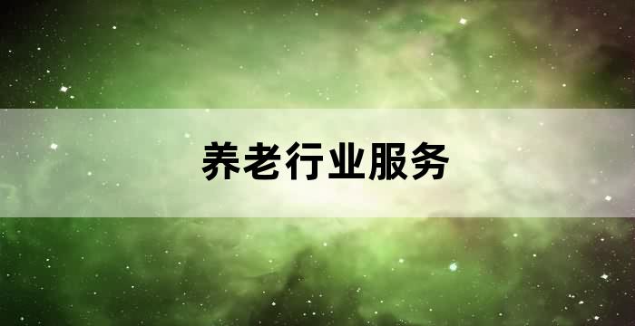养老服务与产业发展