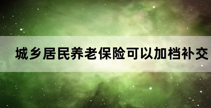 城乡居民养老保险可以加档补交钱么