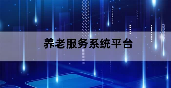 养老服务网络平台