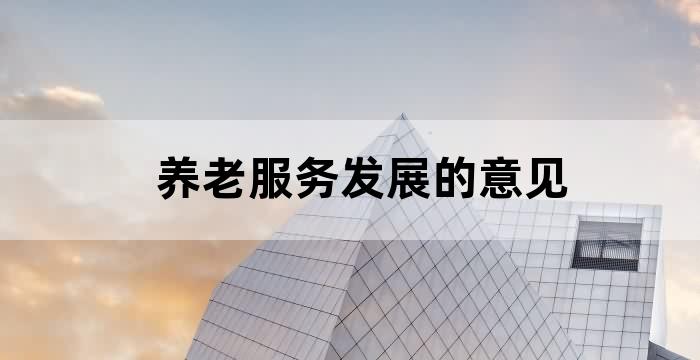 关于推进养老服务发展方案