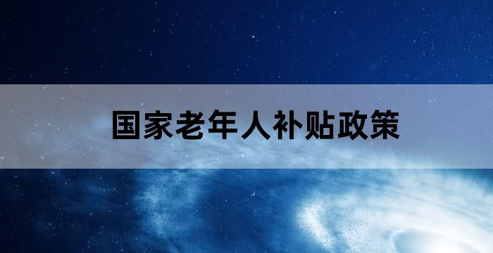 老年人政府补贴