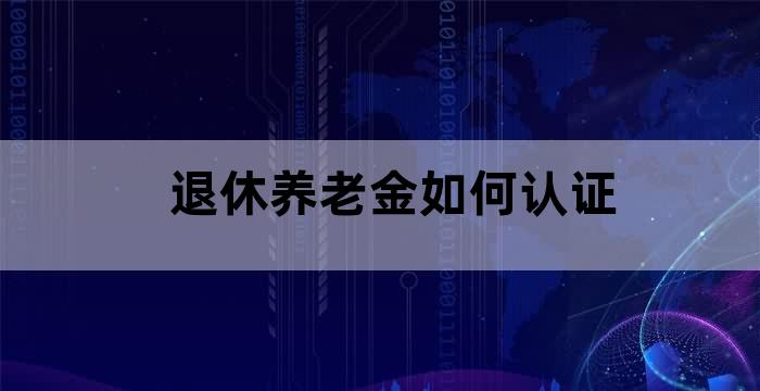 职工退休养老金认证