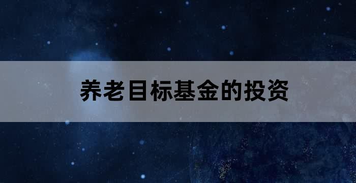 养老金目标基金的投资策略包括