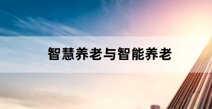 智慧养老产品与服务