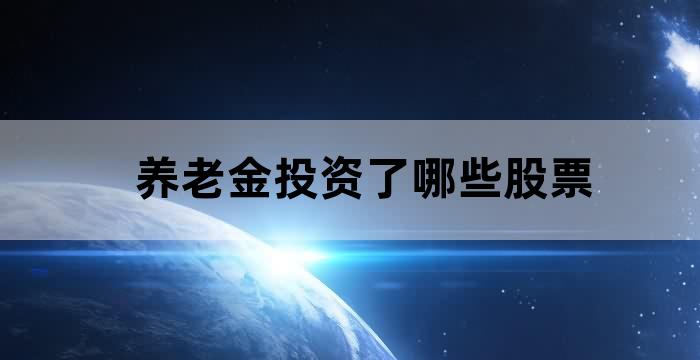 养老基金投资什么股票