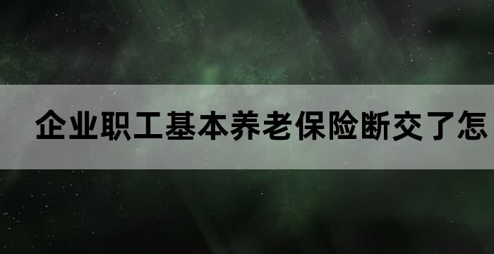 企业职工基本养老保险断交了怎么办
