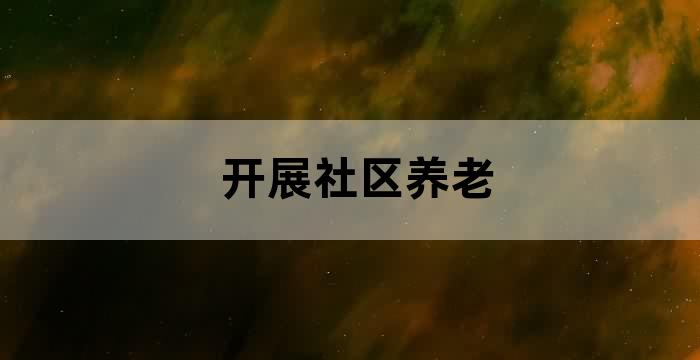 社区养老综合服务