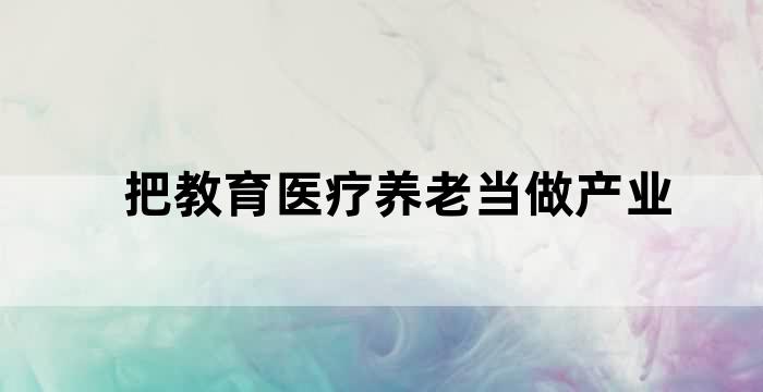 国家医疗教育养老改革