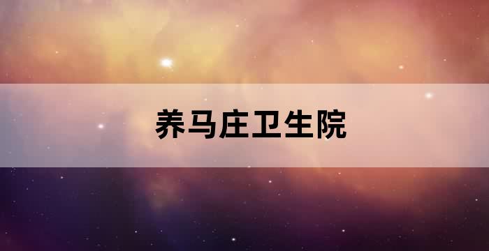养老院医疗服务