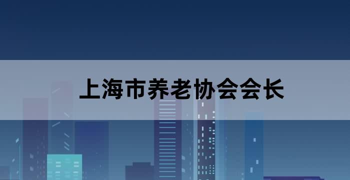 上海市民政局养老服务处处长