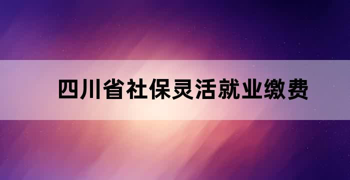 四川基本养老保险缴费