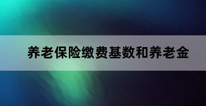 养老保险基数和退休金