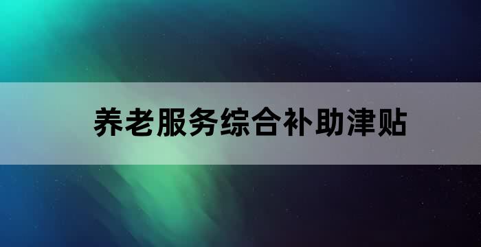 养老 助餐 补助