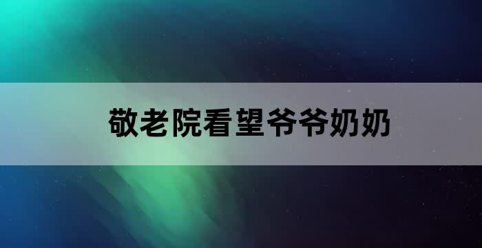 我们去敬老院帮助老人