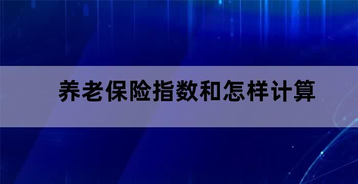 养老保险指数和怎样计算 养老保险指数和怎样计算