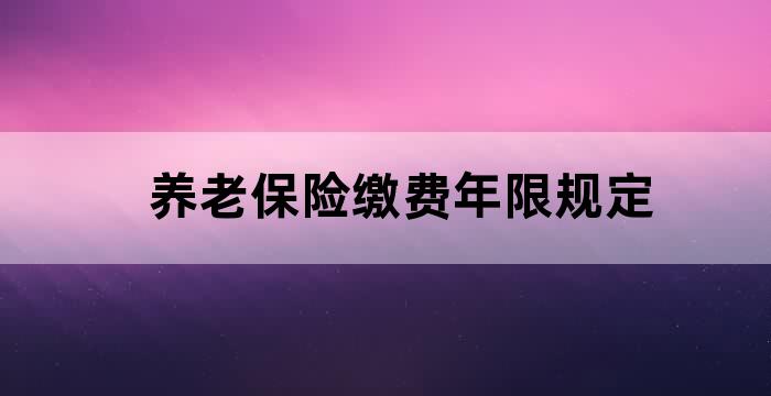 养老金缴纳最低年限