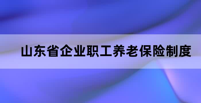 山东省职工养老保险新政策