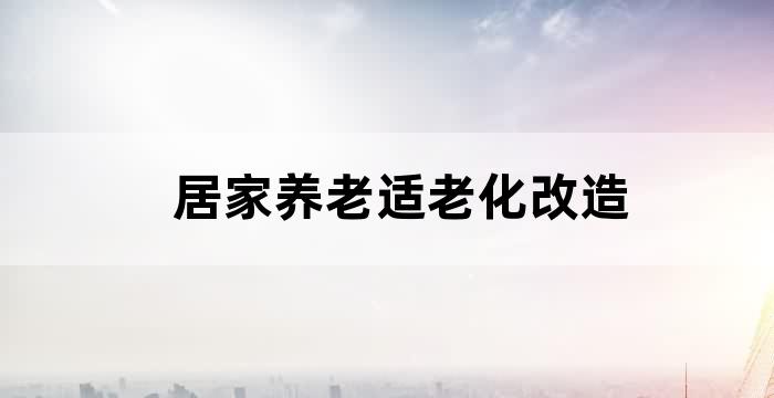 老人居家适老化改造