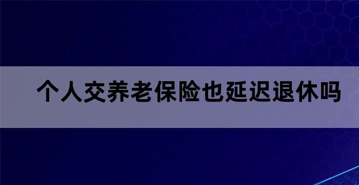 职工养老保险延迟退休吗