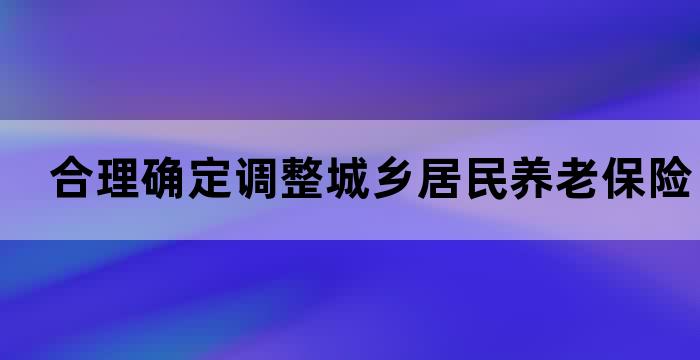 合理确定调整城乡居民养老保险