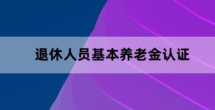 退休人员养老待遇领取资格认证