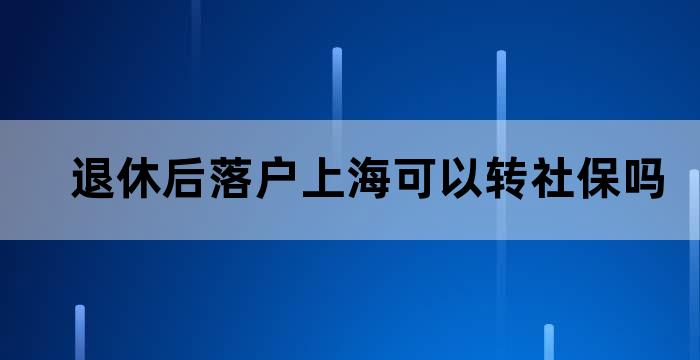 退休后落户上海养老金