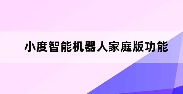 小度智能机器人家庭版高科技