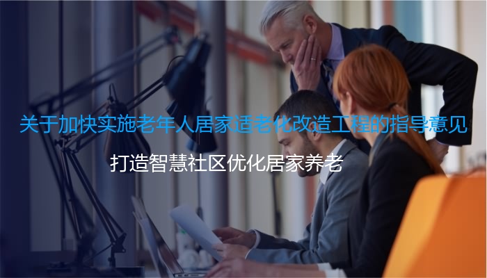 关于加快实施老年人居家适老化改造工程的指导意见